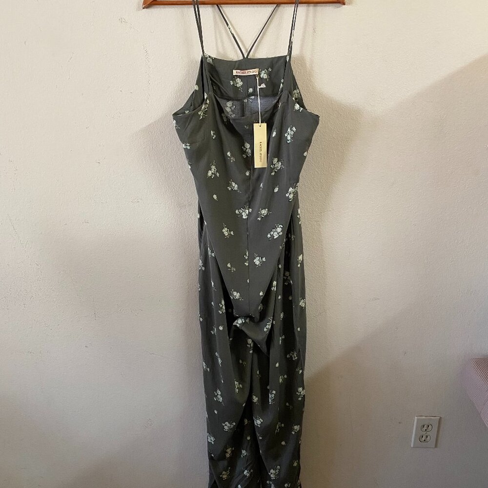 RACHEL STUDIO FREE SIZE OLIVE GREEN WILD FABLE FLORAL SLEEVELESS JUMPSUIT